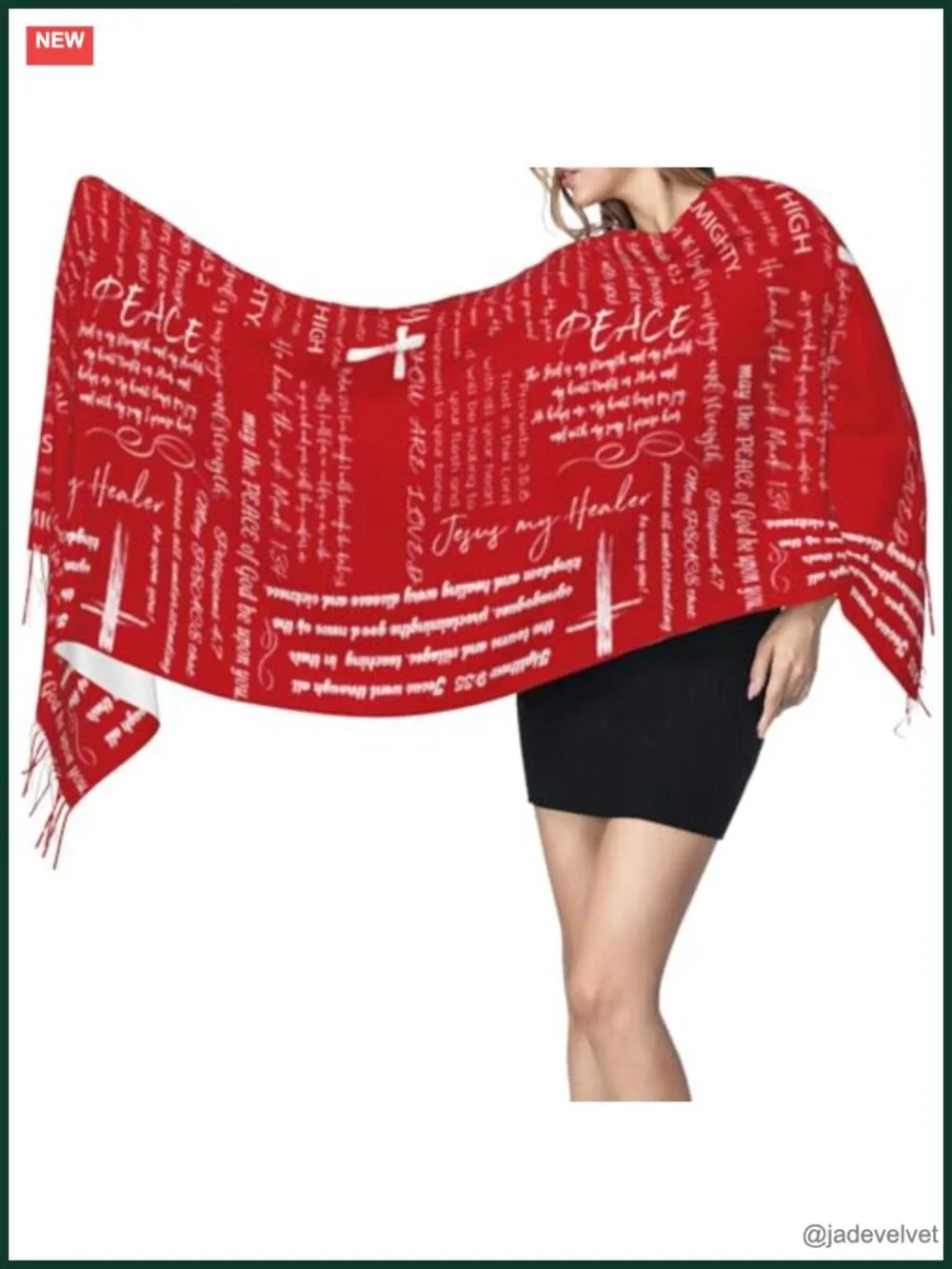 Super Soft Fashion Scarf Shawl With Tassel, Christian Gift Bible Scarf Wrap